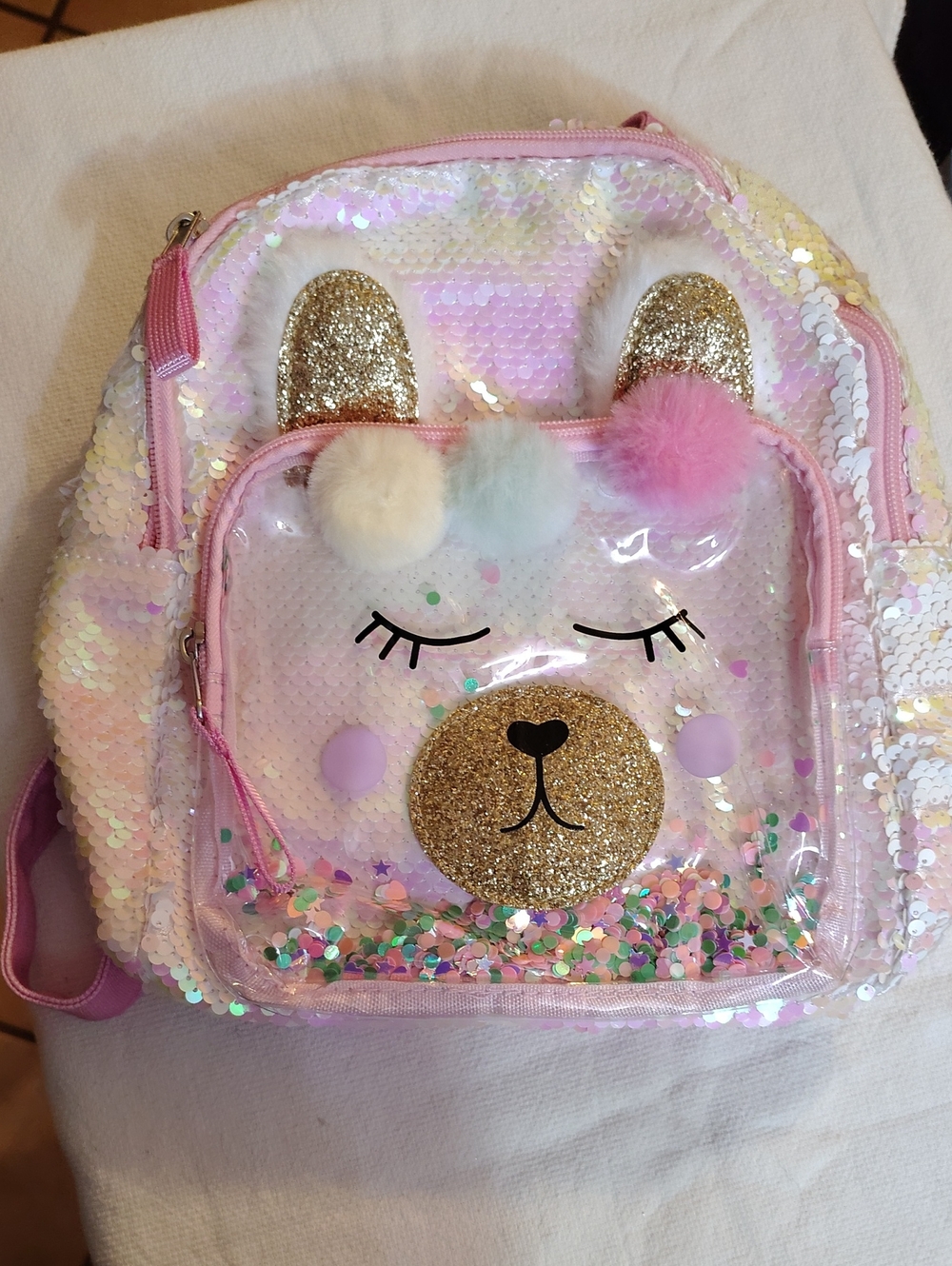Cat & Jack Kids Sequin Unicorn Bear Backpack - Small